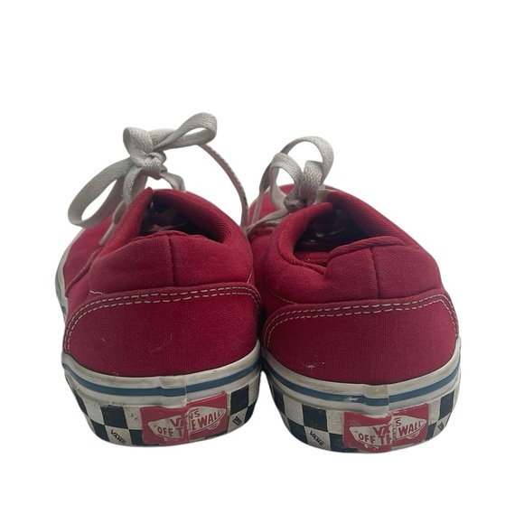Vans Off The Wall Red Canvas Skateboard Sneakers Youth size 3 Lace Checked sole - Picture 9 of 16